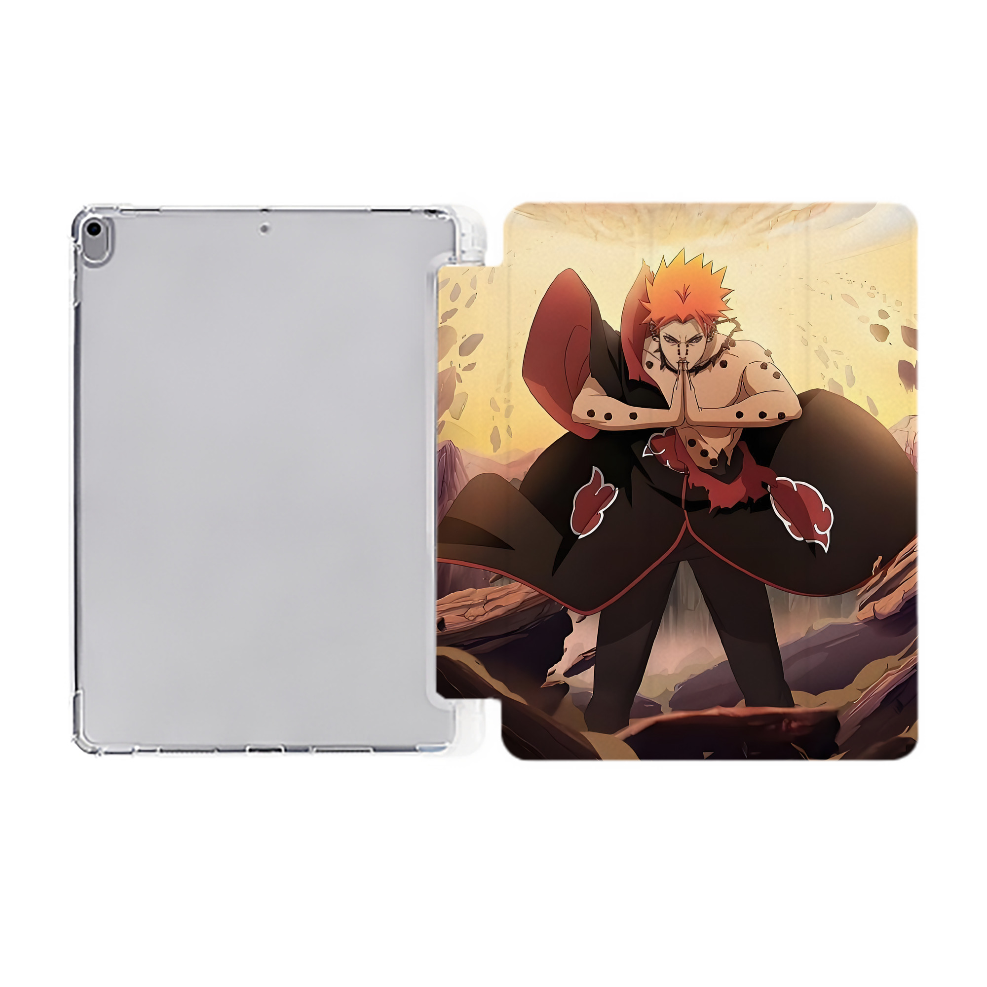 （画像用） NARUTO -ナルト- NARUTO -ナルト- 疾風伝 IPad ケース ペン収納付き 三つ折りスタンド PUレザー×シリコン 対応機種9.5/10.5/10.9インチ